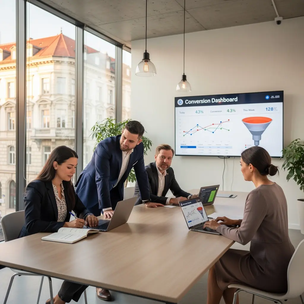 Ein Screenshot einer CRM-Software, die wichtige Leistungskennzahlen und Analysen präsentiert.