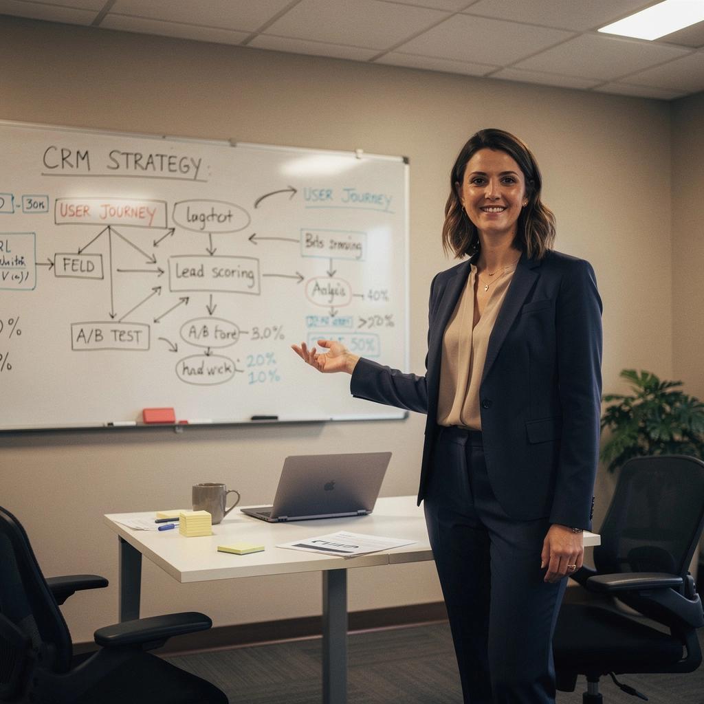 Foto eines erfolgreichen Geschäftsmann, der eine Präsentation über Conversion-Optimierung hält.